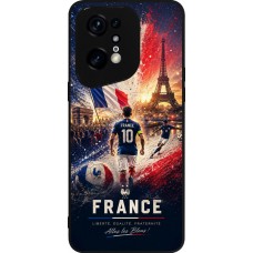 Coque OPPO Find X5 Pro - Silicone rigide noir Football France splash 2026