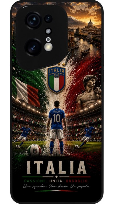 Coque OPPO Find X5 Pro - Silicone rigide noir Football Italie splash 2026
