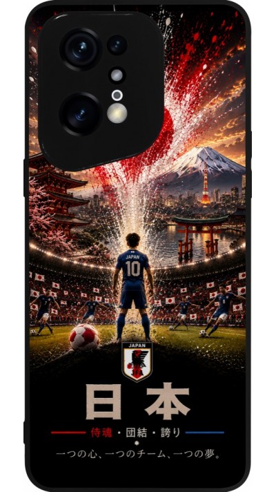 Coque OPPO Find X5 Pro - Silicone rigide noir Football Japon splash 2026