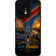 Coque OPPO Find X5 Pro - Silicone rigide noir Football République démocratique du Congo splash 2026