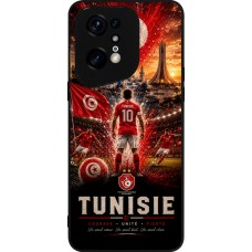 Coque OPPO Find X5 Pro - Silicone rigide noir Football Tunisie splash 2026