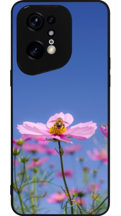 Coque OPPO Find X5 Pro - Silicone rigide noir Bee on a flower Spring 2026