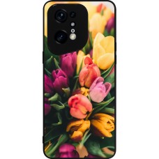 Coque OPPO Find X5 Pro - Silicone rigide noir Bouquet of tulips Spring 2026