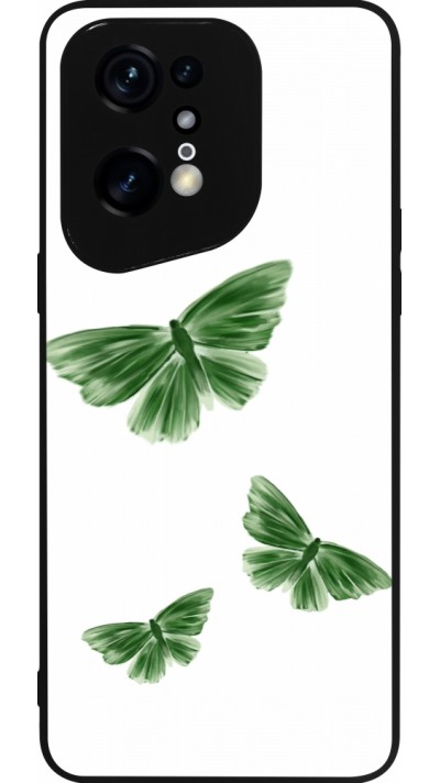 Coque OPPO Find X5 Pro - Silicone rigide noir Butterflies Spring 2026