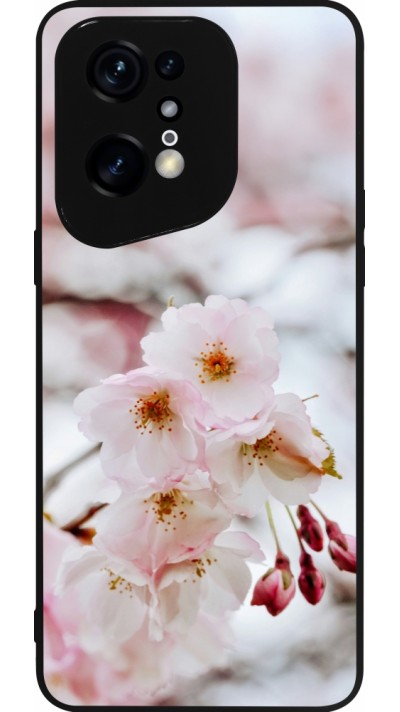 Coque OPPO Find X5 Pro - Silicone rigide noir Cherry tree Spring 2026