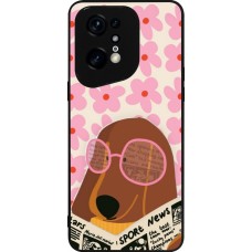 Coque OPPO Find X5 Pro - Silicone rigide noir Dog with newspaper Spring 2026