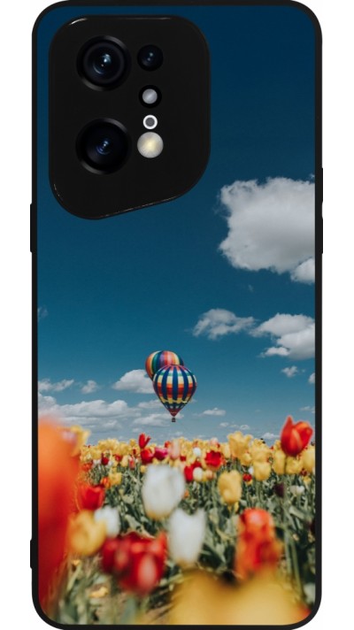 Coque OPPO Find X5 Pro - Silicone rigide noir Hot air balloon Spring 2026