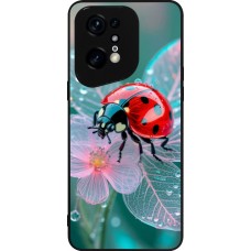 Coque OPPO Find X5 Pro - Silicone rigide noir Ladybird in bloom Spring 2026