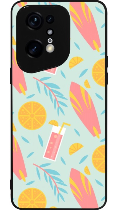 Coque OPPO Find X5 Pro - Silicone rigide noir Summer 2025 Pattern citron