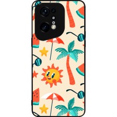 Coque OPPO Find X5 Pro - Silicone rigide noir Summer 2025 Pattern soleil