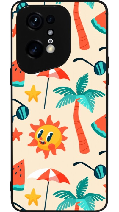 Coque OPPO Find X5 Pro - Silicone rigide noir Summer 2025 Pattern soleil
