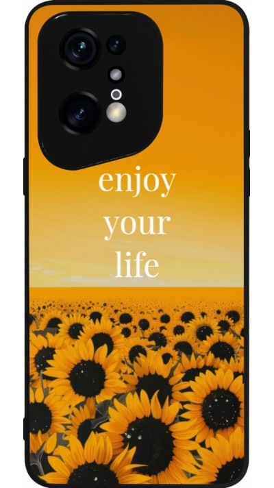 Coque OPPO Find X5 Pro - Silicone rigide noir Summer 2026 Enjoy your life