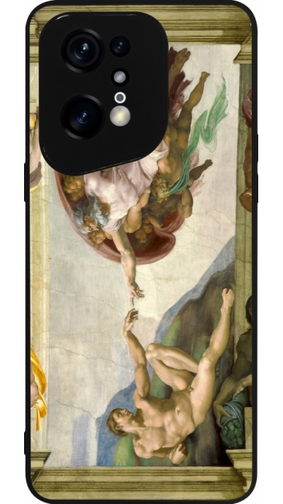 OPPO Find X5 Pro Case Hülle - Silikon schwarz Kunstbild - Die Erschaffung Adams - Michelangelo