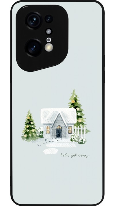 Coque OPPO Find X5 Pro - Silicone rigide noir Winter 25 Cosy House