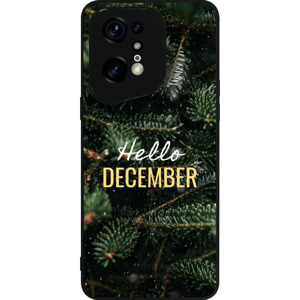 Coque OPPO Find X5 Pro - Silicone rigide noir Winter 25 Winter hello december