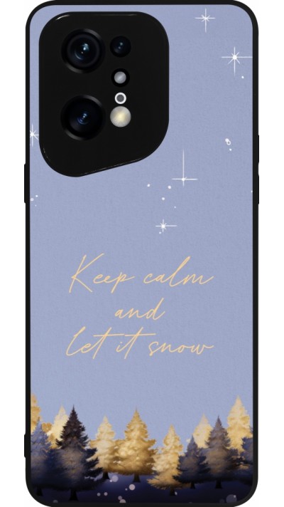 Coque OPPO Find X5 Pro - Silicone rigide noir Winter 25 Winter illustration of trees