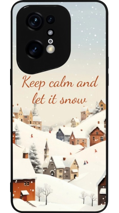 Coque OPPO Find X5 Pro - Silicone rigide noir Winter 25 Winter Keep calm and let it snow