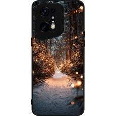 Coque OPPO Find X5 Pro - Silicone rigide noir Winter 25 Winter snowy road