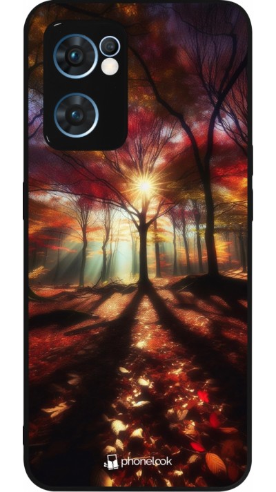 OPPO Reno7 5G Case Hülle - Silikon schwarz Herbstlicher goldener Glanz