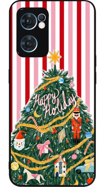 OPPO Reno7 5G Case Hülle - Silikon schwarz Christmas 25 Happy Holiday