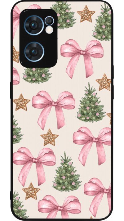 OPPO Reno7 5G Case Hülle - Silikon schwarz Christmas 25 Vintage Ribbons