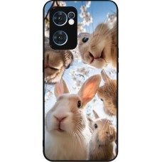 OPPO Reno7 5G Case Hülle - Silikon schwarz Easter 2026 Rabbits