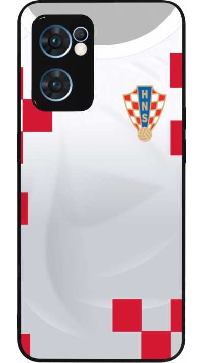 OPPO Reno7 5G Case Hülle - Silikon schwarz Kroatien 2022 personalisierbares Fussballtrikot