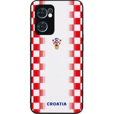 Coque OPPO Reno7 5G - Silicone rigide noir Maillot de football Croatie 2026 personnalisable