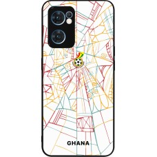 Coque OPPO Reno7 5G - Silicone rigide noir Maillot de football Ghana 2026 personnalisable