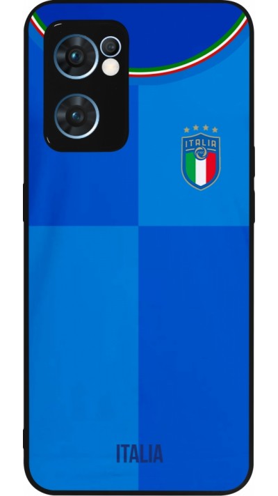 OPPO Reno7 5G Case Hülle - Silikon schwarz Italien 2022 personalisierbares Fußballtrikot