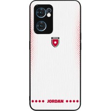 Coque OPPO Reno7 5G - Silicone rigide noir Maillot de football Jordanie 2026 personnalisable