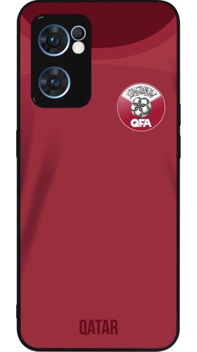 OPPO Reno7 5G Case Hülle - Silikon schwarz Katar 2022 personalisierbares Fussballtrikot