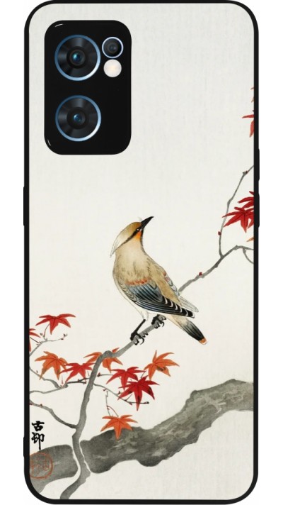 OPPO Reno7 5G Case Hülle - Silikon schwarz Japanese Bird