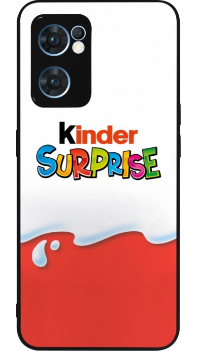 Coque OPPO Reno7 5G - Silicone rigide noir Kinder Surprise