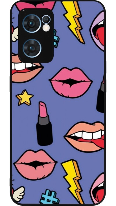 OPPO Reno7 5G Case Hülle - Silikon schwarz Lips and lipgloss