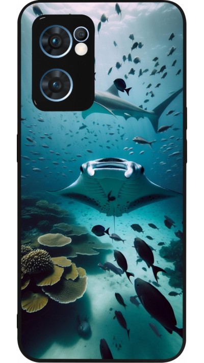 OPPO Reno7 5G Case Hülle - Silikon schwarz Manta Lagune Reinigung