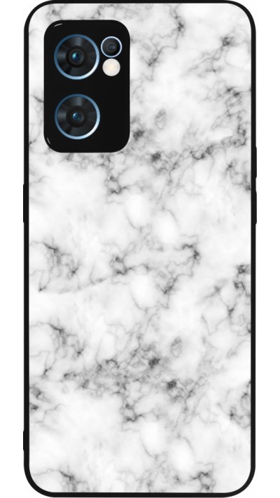 OPPO Reno7 5G Case Hülle - Silikon schwarz Marble 01