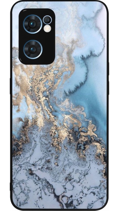 OPPO Reno7 5G Case Hülle - Silikon schwarz Marble 04