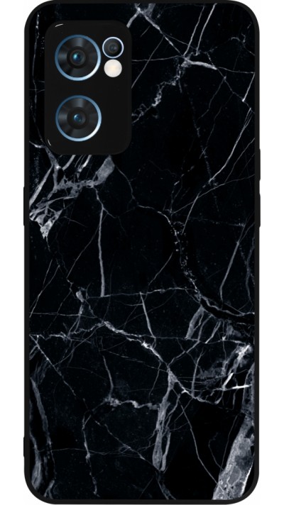 OPPO Reno7 5G Case Hülle - Silikon schwarz Marble Black 01