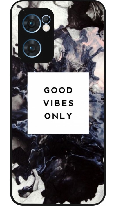 OPPO Reno7 5G Case Hülle - Silikon schwarz Marble Good Vibes Only