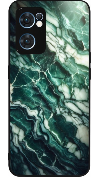 OPPO Reno7 5G Case Hülle - Silikon schwarz Majestätischer grüner Marmor