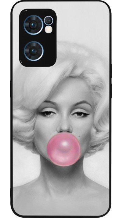 OPPO Reno7 5G Case Hülle - Silikon schwarz Marilyn Bubble