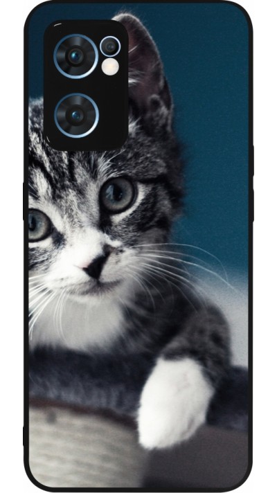 OPPO Reno7 5G Case Hülle - Silikon schwarz Meow 23