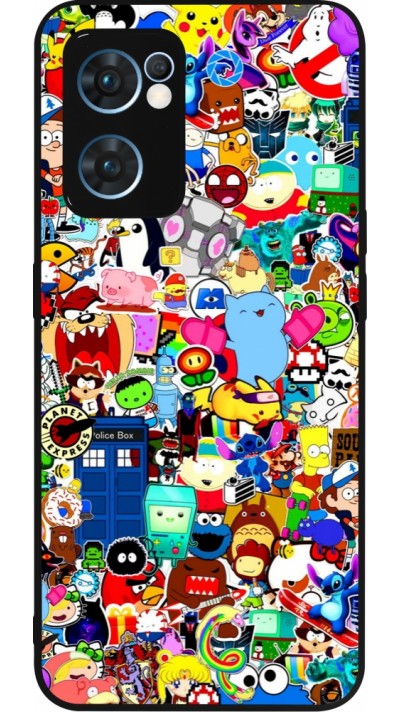 OPPO Reno7 5G Case Hülle - Silikon schwarz Mixed cartoons