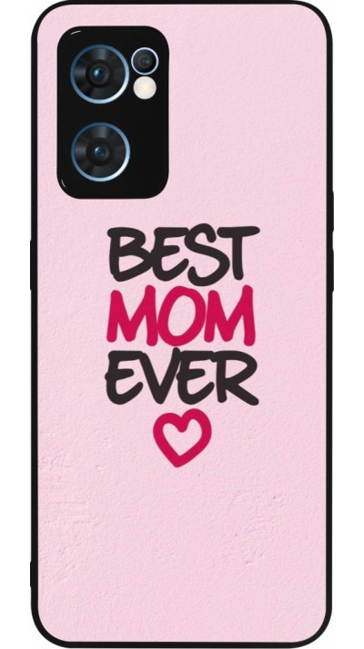 OPPO Reno7 5G Case Hülle - Silikon schwarz Mom 2023 best Mom ever pink