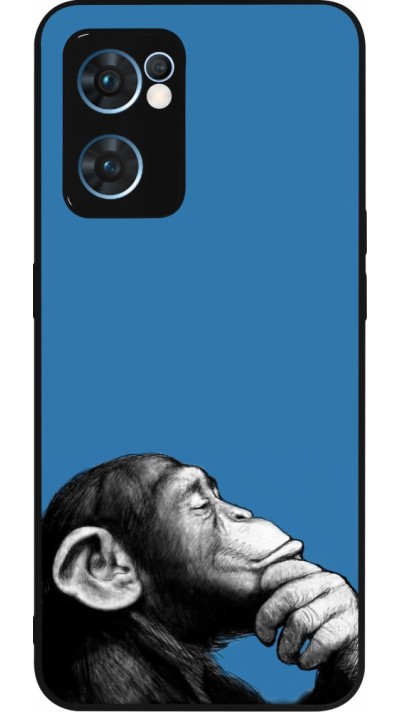 OPPO Reno7 5G Case Hülle - Silikon schwarz Monkey Pop Art