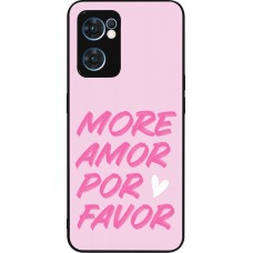 OPPO Reno7 5G Case Hülle - Silikon schwarz More amor porfavor