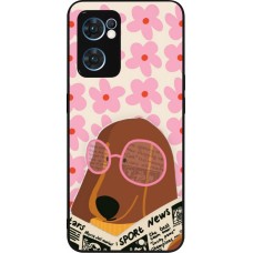 Coque OPPO Reno7 5G - Silicone rigide noir Dog with newspaper Spring 2026