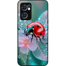 Coque OPPO Reno7 5G - Silicone rigide noir Ladybird in bloom Spring 2026