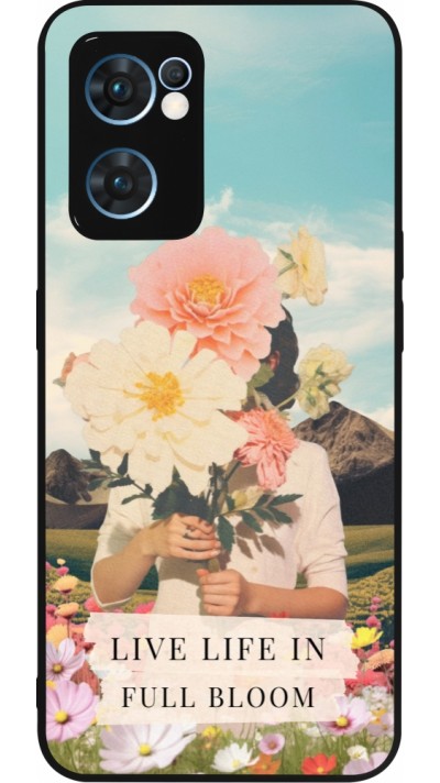 OPPO Reno7 5G Case Hülle - Silikon schwarz Live life in full moon Spring 2026